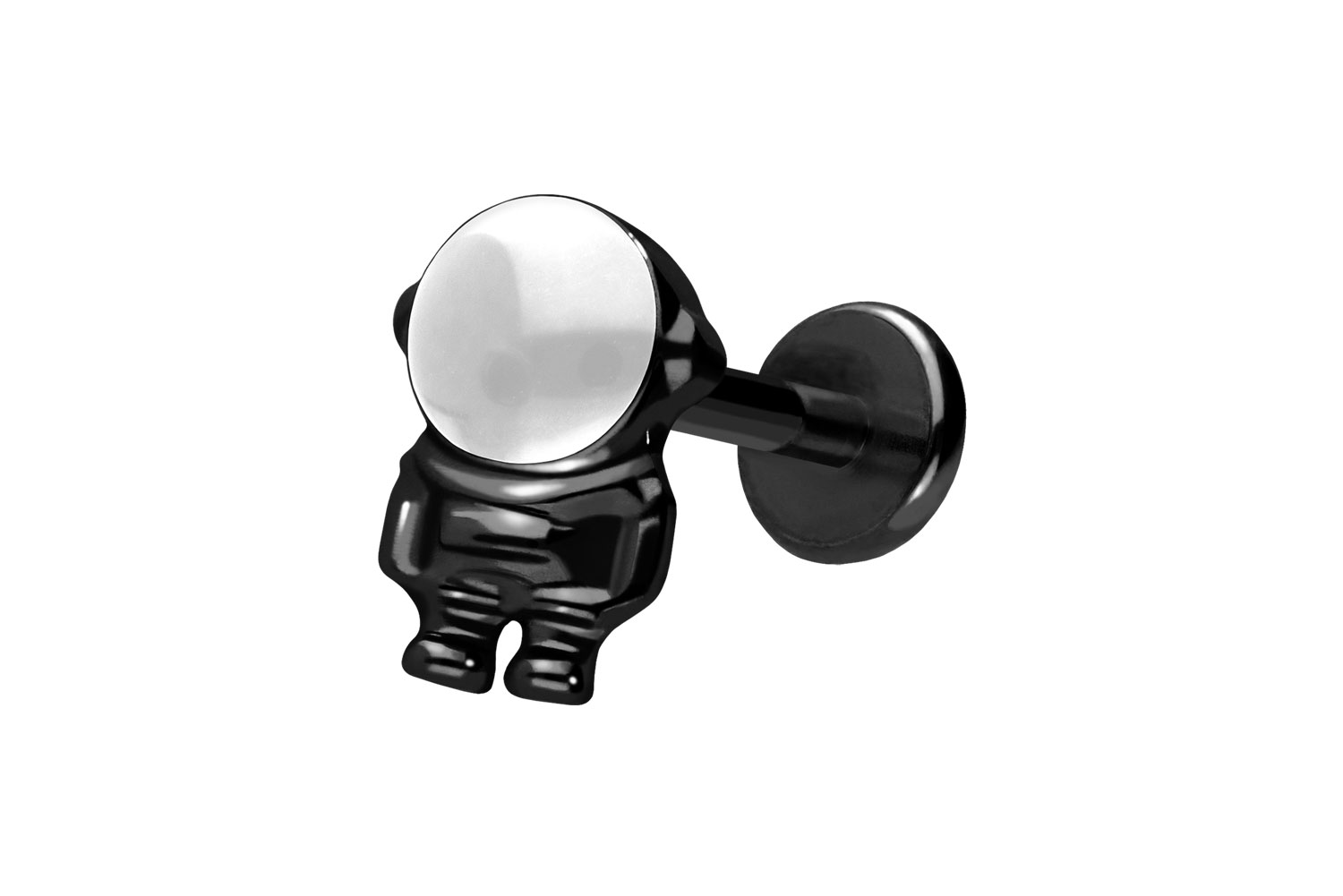Titan Labret Piercing mit Push Fit ASTRONAUT